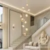 Lámpara de araña minimalista con diseño de bloques de hielo para restaurante, lámpara de araña de escalera dúplex, lámpara de entrada sencilla con barra de lava para dormitorio y mesita de noche.