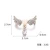 Broche de Borla con Alas de Ángel en Forma de Corazón Pin de Solapa de Traje de Alta Gama Accesorio de Ropa Antiexposición Moda Femenina Ropa de Viaje