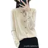 Nova Jaqueta Cardigan de Tricô Fino Osmanthus de Gola Redonda Versátil de Manga Longa para Mulheres Primavera e Outono 2026
