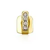 Aparelho Ortodôntico Dourado com Barra Vertical Única e Quatro Diamantes Exportação Transfronteiriça Acessórios Diários de Rua Estilosos Hiphop Versátil