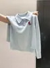 Suéter Tricot Casual Versátil com Gola Polo Bordada Feito Sob Medida de Fábrica para Mulheres 2026 Top Básico Solto Emagrecedor