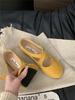 Primavera 2025 Estilo Coreano Novo Flat Moda Mary Jane Feminino Sapatos Baixos de Ballet para o Dia a Dia Bico Redondo Boca Rasa Sapatos de Camada Única