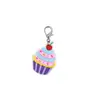 Llavero de PVC con personaje de dibujos animados para pastel, lindo colgante de llave para niñas, charm para bolsa DIY, pequeño adorno con temática de comida, llavero creativo