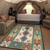 Tapetes de Chão Estilo Étnico Retro Americano Transfronteiriços, Tapetes Decorativos Persas Completos para Sala de Estar, Cobertores Resistentes ao Desgaste e Amigáveis à Pele para Mesas de Cabeceira