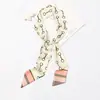 Ins ~ Pañuelo de Satén Imitación Seda Coreano para Mujer Cinta Larga Estrecha para Bolso Bufanda Decorativa Multifuncional Joker Tendencia