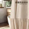 Suministro transfronterizo de falda de lino con volantes combinada con cortinas de ducha, cortinas divisorias de ducha para baño, cortinas de baño impermeables