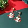 Adornos Navideños Transfronterizos Europeos y Americanos Papá Noel Pendientes de Navidad Venta al por Mayor Árbol de Navidad Muñeco de Nieve Copo de Nieve Guantes Pendientes