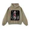 Moletom com Capuz Estilo de Rua Estrela do Basquete Outono Inverno Oversize Desgastado Pulôver Moletom com Capuz Estampado Pulôver