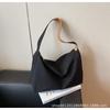 Bolsa de Lona Feminina Grande Capacidade 2025 Nova Bolsa de Ombro Transversal Versátil Simples Casual Bolsa Tote Bolsa Feminina para o Trabalho