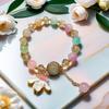 Pulsera de Ojo de Gato Mariposa Blanca/Azul/Morada/Verde/Rosa para Mujer Moda Elegante Más Fácil de Combinar Pulsera de Temperamento Transmisión en Vivo Nuevo Estilo Caliente