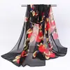 Novo lenço de seda georgette estampado feminino fino primavera e outono versátil pequeno lenço longo moda coreana lenço de presente