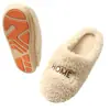Capa de Cabeça de Pelúcia e Pantufas de Algodão para Mulheres, Uso Doméstico Outono/Inverno, Pantufas de Pelo Espessas Quentes Antiderrapantes, Pantufas de Cor Sólida para Preguiçosos de Interior