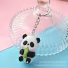 Novo Chaveiro de Borracha Macia Panda Desenho Animado Pingente de Boneca Fofa Presente para Estudante Atacado Decoração de Carro