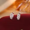 Brincos de cristal de gelo em formato de moeda de cobre, retrô e elegantes, com um toque de luxo, novo estilo 2026, brincos populares, versáteis e únicos