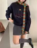 Cachecol de Lã Tricotado Design Coreano Estreito Menina Picante para Mulheres Outono e Inverno Color-Block Listrado Decorativo Longo Aquecedor de Pescoço