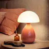 Lámpara de Mesa Cerámica Color Crema Directo de Fábrica con Pantalla de Hongo, Lámpara de Mesita de Noche para Dormitorio, Decoración de Escritorio, Lámpara de Mesa Transfronteriza