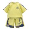 Traje de Verano para Niños Transfronterizo 2025 Nuevo Guapo Bebé Manga Corta Casual para Niños Dos Piezas Ropa Delgada a la Moda