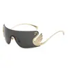 Gafas de Sol Sin Marco de Moda Europea y Americana 2025, Gafas de Sol Personalizadas de Cisne Incrustadas de Diamantes, Tendencia al por Mayor Transfronteriza