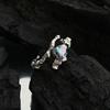 Anillo Nicho Irregular de Zircón Colorido Moda para Mujer Diseño Nicho Personalizado Lujo Ligero 2022 Nuevo Moda ins