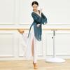 Elegante Traje de Danza de Gasa Pantalones de Práctica Femenino Adulto Suelto Doble Capa Abertura Pantalones de Pierna Ancha Estilo Chino Rima de Danza Danza Clásica