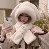 Sombrero para Mujer 2026 Invierno Nuevo Estilo Orejas de Conejo Lindas Bufanda y Guantes de Felpa Todo en Uno Caliente Protección para Orejas Calentador de Cuello