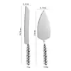 Mango de Cerámica Perlada Acero Inoxidable 430 Set de Cuchillo para Pastel y Espátula Creativo para Hornear Cuchillo para Queso Espátula para Pizza Vajilla para Postres
