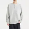 Suéter de Tricô Masculino Momax Estilo Old Money com Gola Henley Masculino Inverno 2025 Cor Sólida Versátil Suéter Masculino 22168