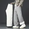 Pantalones de Algodón del Noreste de Lana de Cordero para Hombre Invierno 2025 Nuevos Pantalones Deportivos para Hombre de Terciopelo Engrosados Casuales Largos