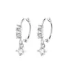 Pendientes cuadrados de circonita para mujer verano plata de ley 925 nuevo diseño personalizado borla hebilla de oreja simple joyería de oreja versátil