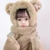 Gorro de Peluche, Bufanda, Guantes, Gorro con Forro de Felpa, Conjunto de Tres Piezas Engrosado, Orejas de Mickey, Calentador de Cuello, Todo en Uno, Lindo