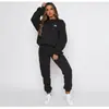 Alo Ropa de Otoño e Invierno Europea y Americana Cálida Estampada de Cuello Redondo Conjunto de Pantalones Sudadera de Moda Casual para Mujer Traje de Mujer