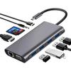 Estación de Acoplamiento Tipo-C Proyección de Pantalla HDMI Hub para Computadora Lector de Tarjetas USB-C Dock de Expansión Adaptador de Red RJ45