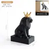 Decoración moderna minimalista de resina, artesanía de lujo ligero, escultura de animal león negro para sala de estar, comedor, mueble de vino, recibidor y estantería