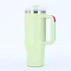 Copo de Gelo Portátil, Copo com Canudo Transfronteiriço, Copo de Água de Aço Inoxidável, Copo de Água com Alça, Copo Térmico de Grande Capacidade com Tampa