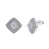 Linlang jewelry S925 brincos de diamante de alto carbono em prata esterlina, cor de flor, brincos simples retrô, brincos leves de luxo de alta qualidade