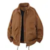 Nueva chaqueta de trabajo casual para hombre transfronteriza con múltiples bolsillos, rayas de pana y un diseño retro que admite bordado