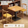 Mesas y sillas para restaurante comercial, restaurante de desayunos, tienda de fideos para snacks, mesa larga, tienda de té de leche y barbacoa, juego de comedor con una mesa y cuatro sillas