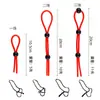 Anel de Silicone para Retenção de Sêmen, Corda de Retenção de Sêmen Retardada, Restrição Peniana, Anel Peniano, Anel Duplo, Suprimentos para Adultos, Adereços e Brinquedos