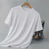 Camiseta de manga corta para hombre con tacto frío de seda helada transfronteriza, nuevo estilo de verano, marca de moda, corte holgado, camisa elegante y versátil