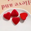 Parche de Resina Rojo con Forma de Corazón Rojo de Felpa para Año Nuevo, Accesorios para Pendientes y Fundas de Teléfono DIY