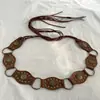 Cinto Boho Estilo Étnico Corrente de Cintura Retrô Trançado Amarrado Incrustado Feito à Mão Estilo de Férias Corda de Cintura Feminina