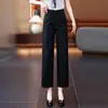 Pantalones de Pierna Recta para Traje de Nueve Puntos, Pantalones Ligeros de Verano para Mujer, Nuevos Pantalones Casuales de Pierna Ancha, Cintura Alta, Corte Ajustado, para Personas Bajas, 2026