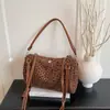 Bolsa Casual Estilo Coreano 2025 Nova Bolsa de Ombro Tote Fosca Moda de Nicho Retrô