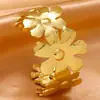 Pulseira de Metal Irregular com Flores Vazadas Transfronteiriça Europeia e Americana, Personalidade de Nicho, Doce e de Alto Padrão, Estilo Ins para Mulheres