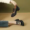 Sapatos Mary Jane Quadrados Retrô para Mulheres, Sapatilhas de Salto Alto com Tira Cruzada, Sapatos de Couro da Moda Versáteis Casuais para Aumentar a Altura