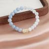 Nueva pulsera china de cristal de aguamarina natural, pulsera Duobao con accesorios de cristal de palomitas de maíz, pulsera de un solo círculo para mujer.