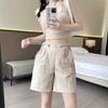 Shorts Cargo Grises para Mujer 2025 Verano Delgados Cintura Alta Casuales Rectos Look Adelgazante Pierna Ancha Secado Rápido Pantalones Cinco Puntos