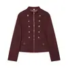 Roupas Femininas Transfronteiriças Outono/Inverno 2026 Novo Estilo Europeu e Americano Moda de Rua Gola Alta Blazer de Terno com Botões 2790498