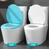 Capas de assento de vaso sanitário de espuma, anéis de vaso sanitário de espuma macia, atacado, estilo antigo, espessados, espuma macia, azul e branco, capas de assento de vaso sanitário macias
