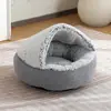 Cama para Gato Semicerrada con Forma de Concha de Invierno, Cama para Gato Mascota, Cama para Perro Semicerrada, Nido para Gato Cerrado, Extraíble y Lavable